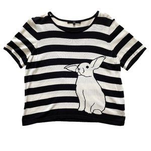 TIBI Striped Bunny Sweater